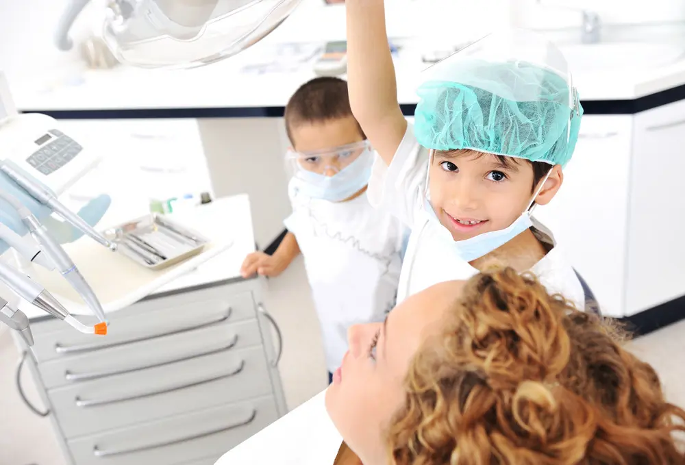 Kid Teeth checkup at dentist's office