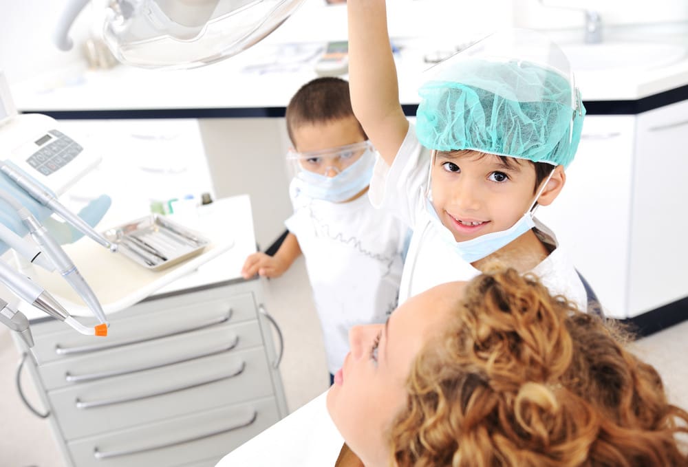 Kid Teeth checkup at dentist's office